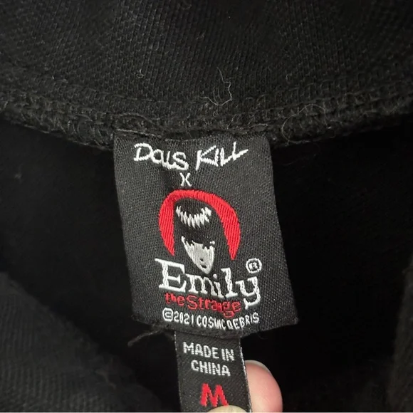 Dolls Kill x Emily the strange Killing time embroidered mini dress M - Picture 11 of 12